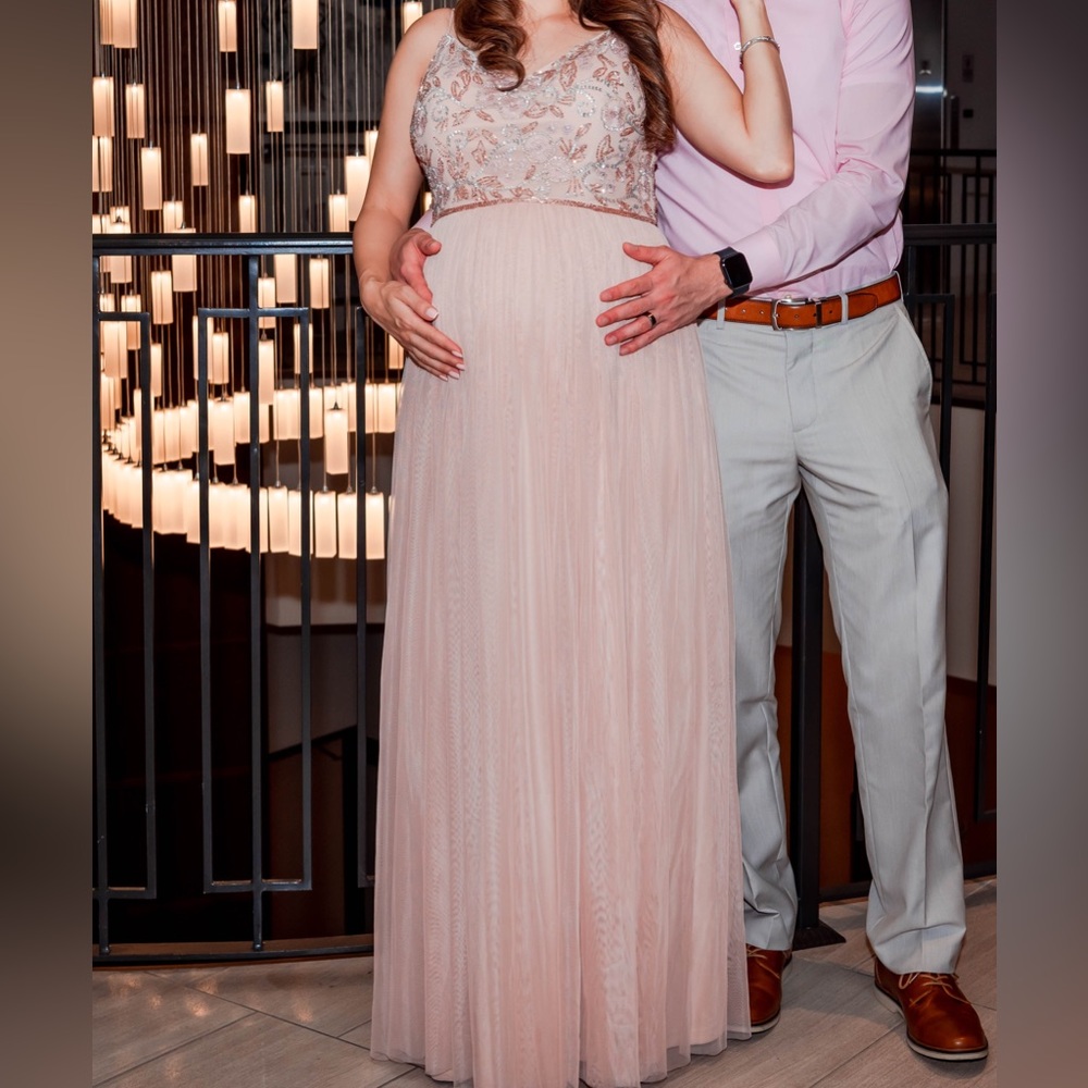 Blush color maxi dress